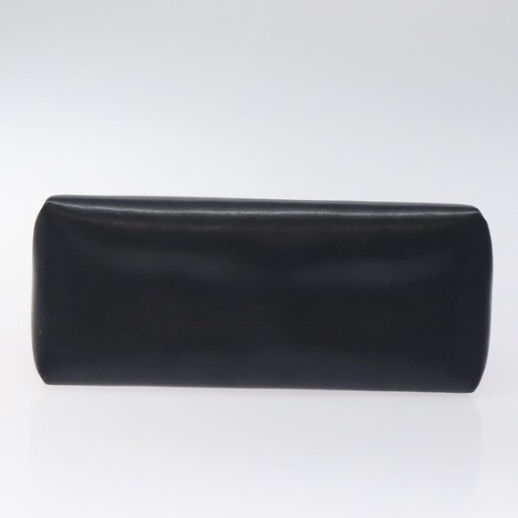 GUCCI Hand Bag Leather Navy Gold Auth e - Picture 10 of 16